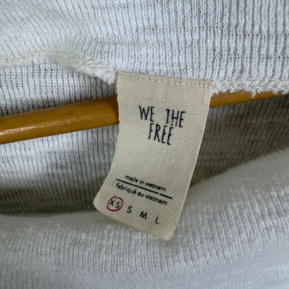 Free People Skyline Off-Shoulder Thermal Sweater Women XS White Ivory Oversized - Picture 4 of 4